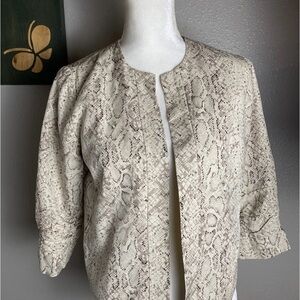 Laura Ashley Cream Snake Print Blazer
